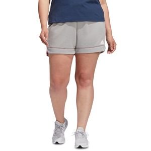 Adidas Women's Essentials Plus Badge of Sport Shorts Plus Size 3X Gray